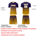 Custom Dark Purple Yellow Uniform Jersey Kids Adults Personalized Set Jersey Shirt