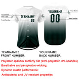 Custom White Dark Green Baseball Jersey Personalized Gradient Team Uniforms Shirt with Name Number