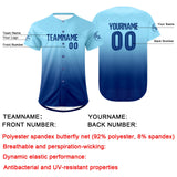 Custom Light Blue Blue Baseball Jersey Personalized Gradient Team Uniforms Shirt with Name Number