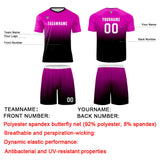 Custom Rose Red  Black Uniform Jersey Kids Adults Personalized Set Jersey Shirt