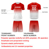 Custom Red White Uniform Jersey Kids Adults Personalized Set Jersey Shirt