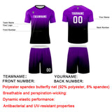 Custom Purple Black Uniform Jersey Kids Adults Personalized Set Jersey Shirt