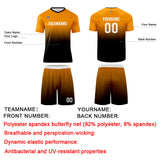 Custom Orange Black Uniform Jersey Kids Adults Personalized Set Jersey Shirt