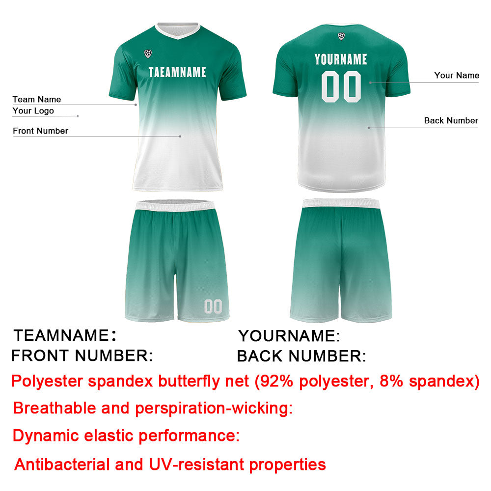 Custom Dark Green White Uniform Jersey Kids Adults Personalized Set Jersey Shirt