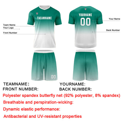 Custom Dark Green White Uniform Jersey Kids Adults Personalized Set Jersey Shirt