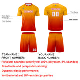 Custom Orange Red Uniform Jersey Kids Adults Personalized Set Jersey Shirt