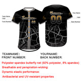 Custom Black Old Gold Baseball Jersey Personalized Gradient Team Uniforms Shirt with Name Number