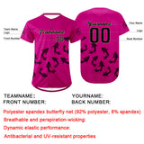 Custom Rose Pink Black Baseball Jersey Personalized Gradient Team Uniforms Shirt with Name Number