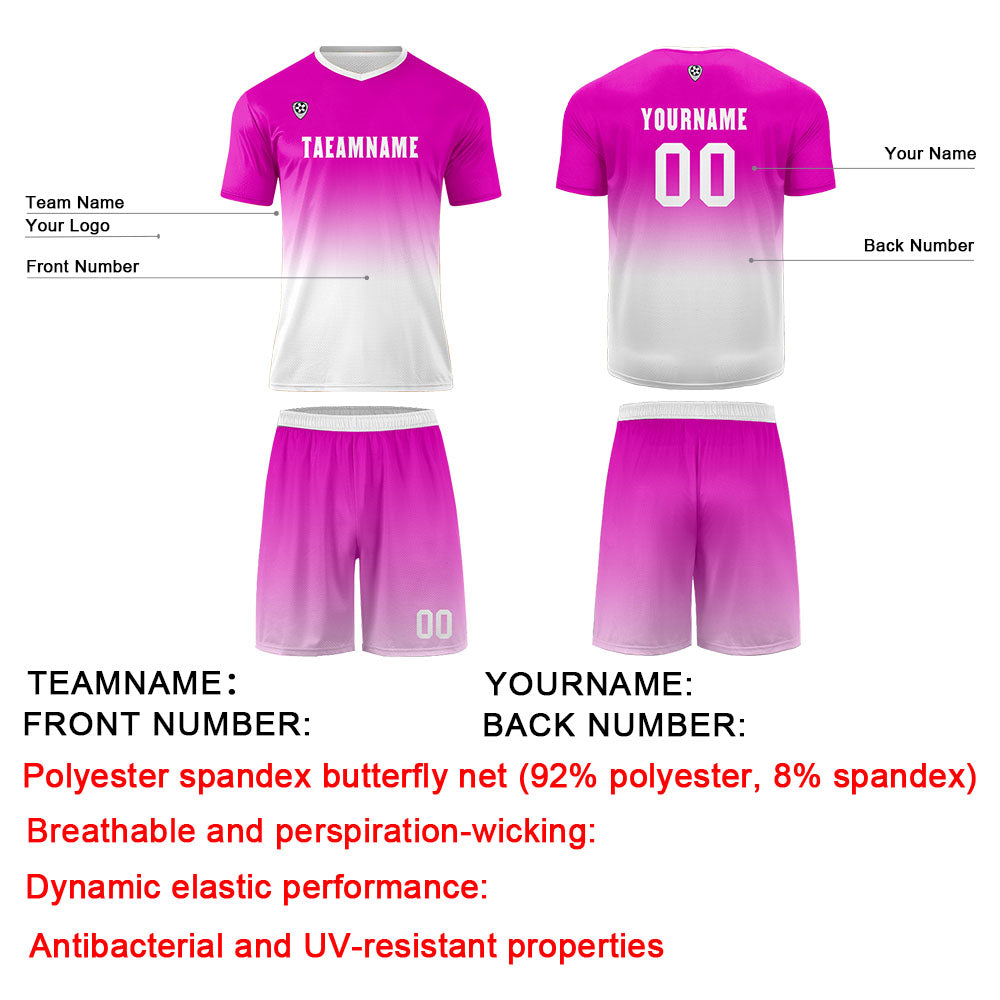 Custom Rose Red White Uniform Jersey Kids Adults Personalized Set Jersey Shirt