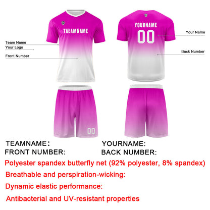 Custom Rose Red White Uniform Jersey Kids Adults Personalized Set Jersey Shirt