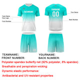 Custom Mint Blue White Uniform Jersey Kids Adults Personalized Set Jersey Shirt