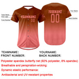 Custom Brown Pink Baseball Jersey Personalized Gradient Team Uniforms Shirt with Name Number