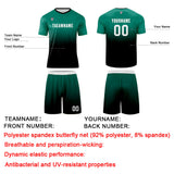 Custom Dark Green Black Uniform Jersey Kids Adults Personalized Set Jersey Shirt