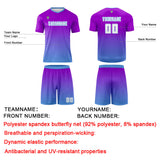 Custom Purple Blue Uniform Jersey Kids Adults Personalized Set Jersey Shirt