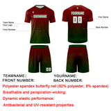 Custom Red Green Uniform Jersey Kids Adults Personalized Set Jersey Shirt