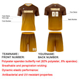 Custom Brown Orange Uniform Jersey Kids Adults Personalized Set Jersey Shirt