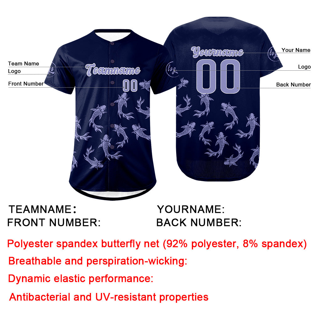 Custom Dark Purple Light Purple Baseball Jersey Personalized Gradient Team Uniforms Shirt with Name Number