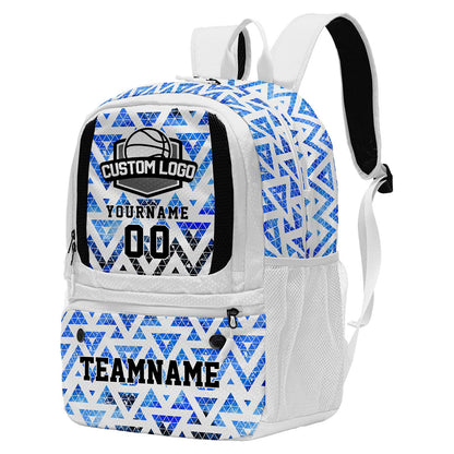 Custom Sky Blue Basketball Soccer Backpack Personalized Player Names - Numbers & Team Logo #150-BP-0914-0019