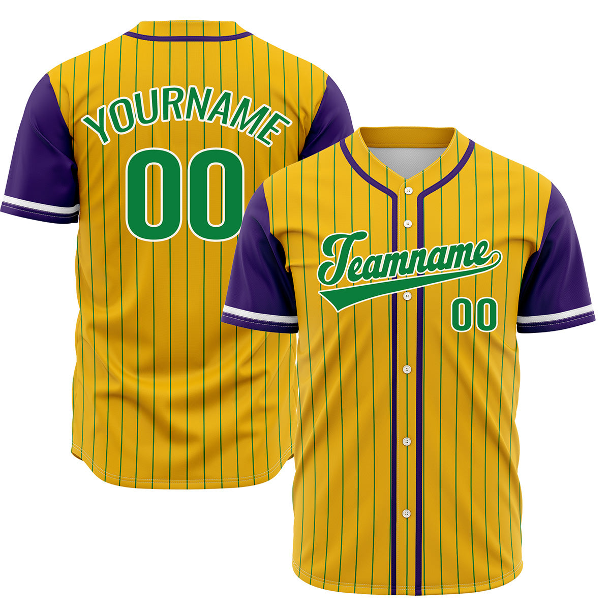 Custom Yellow Purple Hip Hop Baseball Jersey Stitched Printed - Personalized Name Number Shirts #BB-0919-0099