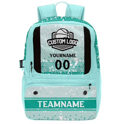Custom Blue Green Basketball Soccer Backpack Personalized Player Names - Numbers & Team Logo #150-BP-0914-0009