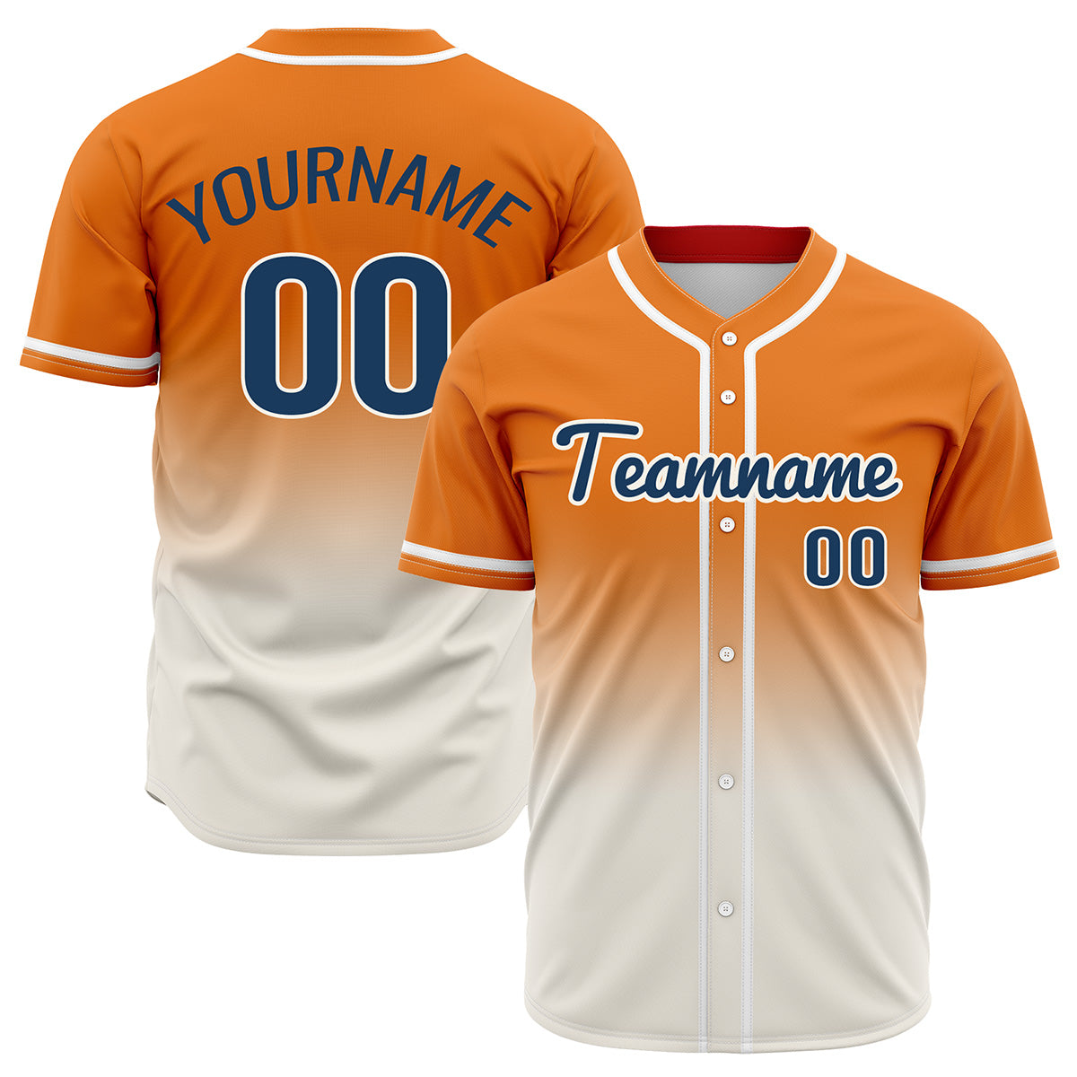 Custom Orange Off White Hip Hop Baseball Jersey Stitched Printed - Personalized Name Number Shirts #BB-0919-0079