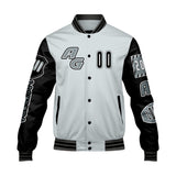 Custom Grey Black Letterman Varsity Jacket Personalized Embroidery Printing