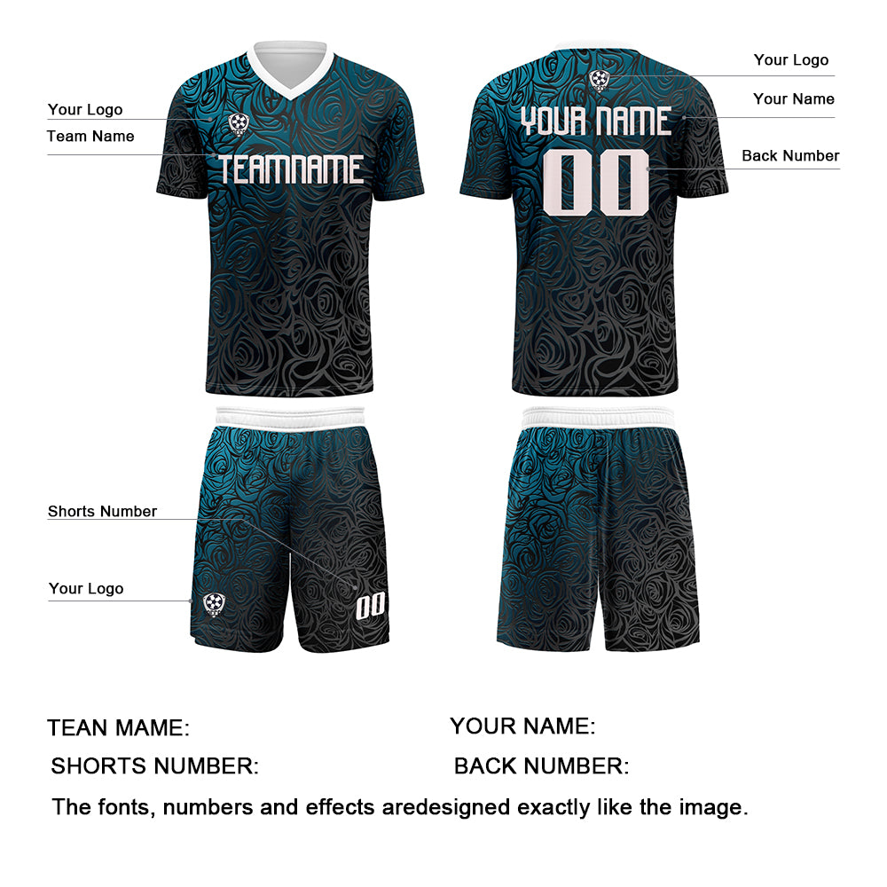 Custom Blue Silver Uniform Jersey Kids Adults Personalized Set Jersey Shirt