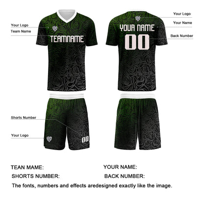 Custom Green Silver Uniform Jersey Kids Adults Personalized Set Jersey Shirt