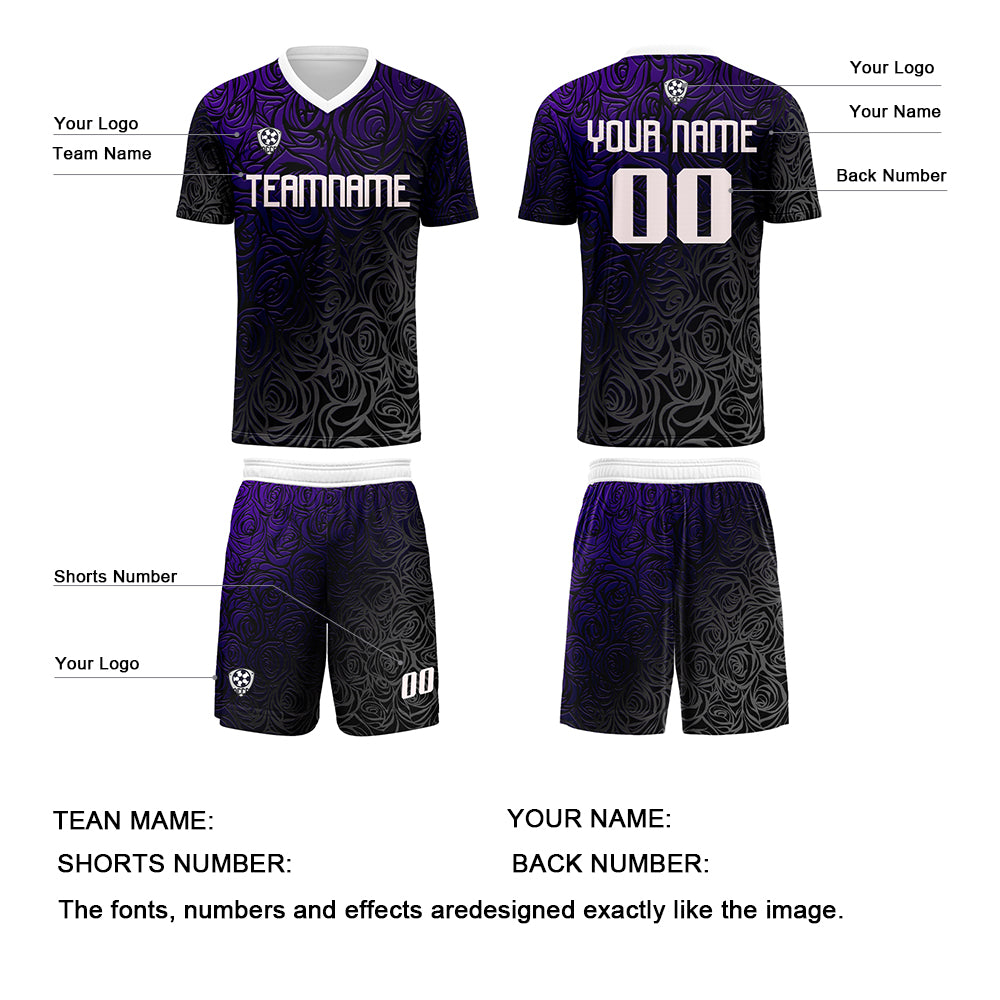 Custom Purple Silver Uniform Jersey Kids Adults Personalized Set Jersey Shirt