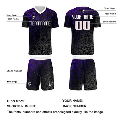 Custom Purple Silver Uniform Jersey Kids Adults Personalized Set Jersey Shirt