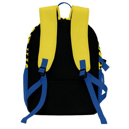 Custom Lemon Yellow Hidden Blue Basketball Soccer Backpack Personalized Player Names Numbers Team Logo #BB-0919-0018