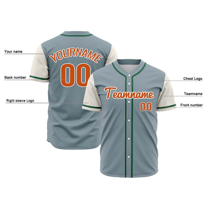 Custom Gray Off White Hip Hop Baseball Jersey Stitched Printed - Personalized Name Number Shirts #BB-0919-0061