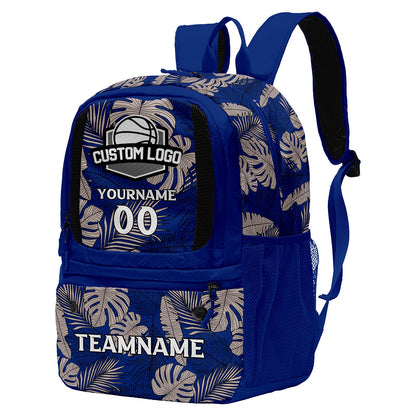 Custom Blue Basketball Soccer Backpack Personalized Player Names - Numbers & Team Logo #150-BP-0914-0008