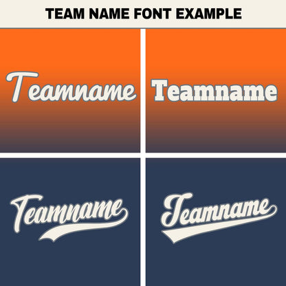 Custom Orange Dark Blue Hip Hop Baseball Jersey Stitched Printed - Personalized Name Number Shirts #BB-0919-0076