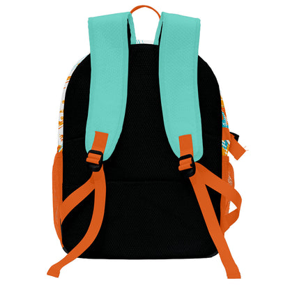 Custom Orange White Cyan Basketball Soccer Backpack Personalized Player Names Numbers Team Logo #BB-0919-0026