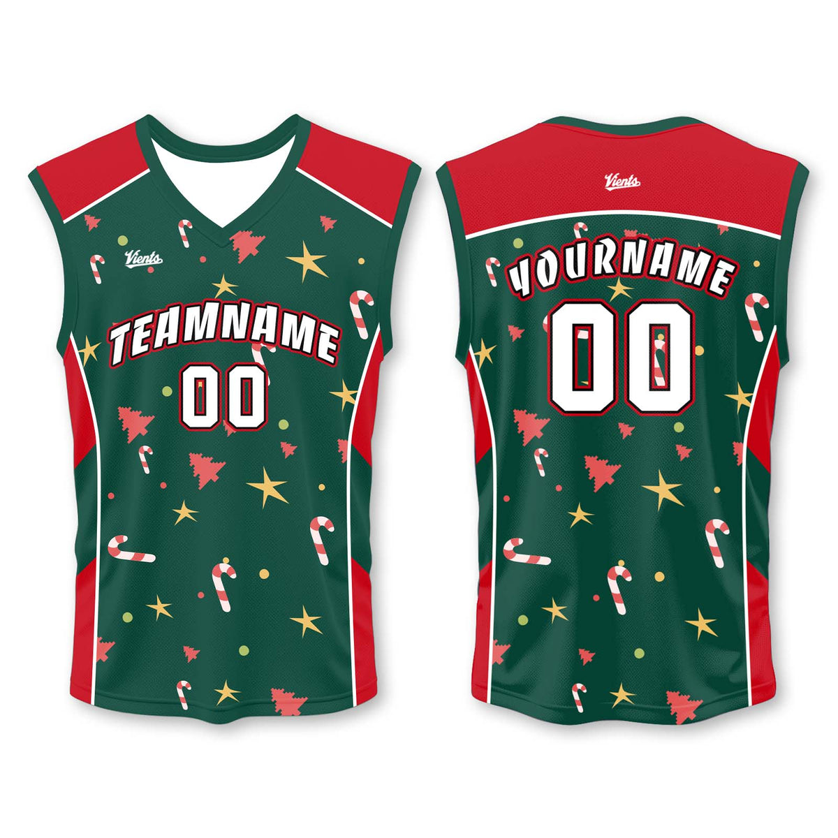 Custom Green Red White Wide Shoulder Basketball Jersey - Breathable Mesh Team Uniform for Adult & Yout
