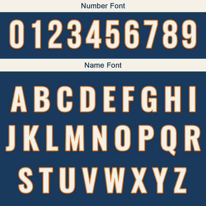 Custom Dark Blue Orange Hip Hop Baseball Jersey Stitched Printed - Personalized Name Number Shirts #BB-0919-0051