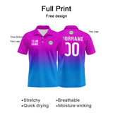 Custom Pink Purple Blue Football Polo Shirts  Add Your Unique Logo/Name/Number