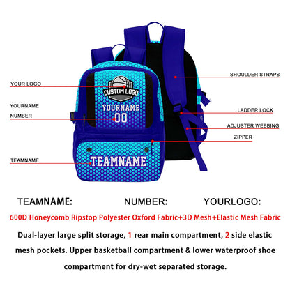 Custom Dark blue Basketball Soccer Backpack Personalized Player Names - Numbers & Team Logo #150-BP-0914-0013