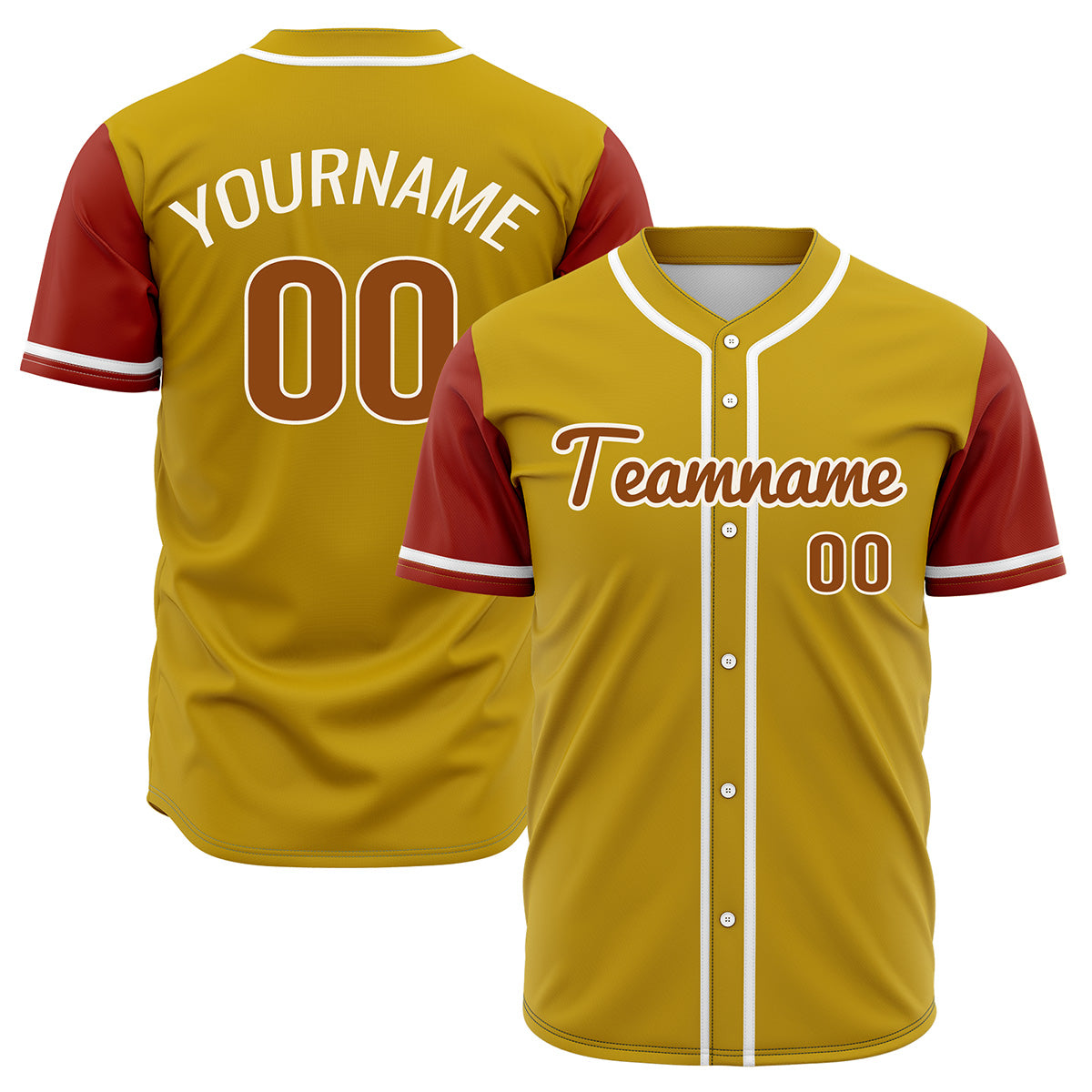 Custom Yellow Red Hip Hop Baseball Jersey Stitched Printed - Personalized Name Number Shirts #BB-0919-0100