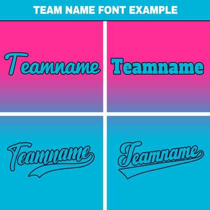 Custom Pink Cyan Hip Hop Baseball Jersey Stitched Printed - Personalized Name Number Shirts #BB-0919-0083