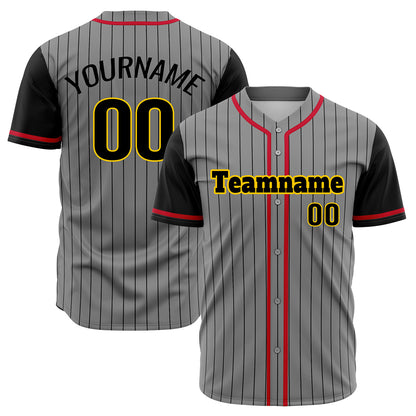 Custom Gray Black Hip Hop Baseball Jersey Stitched Printed - Personalized Name Number Shirts #BB-0919-0059