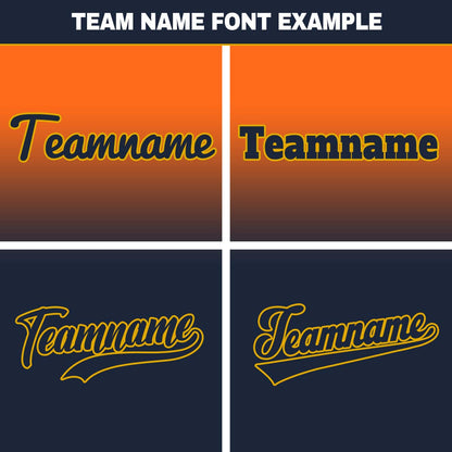 Custom Orange Dark Blue Hip Hop Baseball Jersey Stitched Printed - Personalized Name Number Shirts #BB-0919-0075