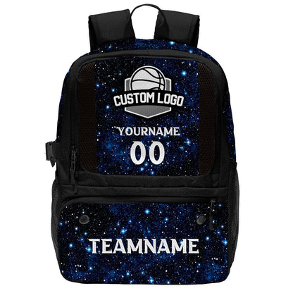Custom Black Basketball Soccer Backpack Personalized Player Names - Numbers & Team Logo #150-BP-0914-0005