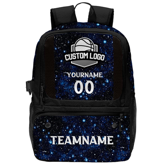 Custom Black Basketball Soccer Backpack Personalized Player Names - Numbers & Team Logo #150-BP-0914-0005