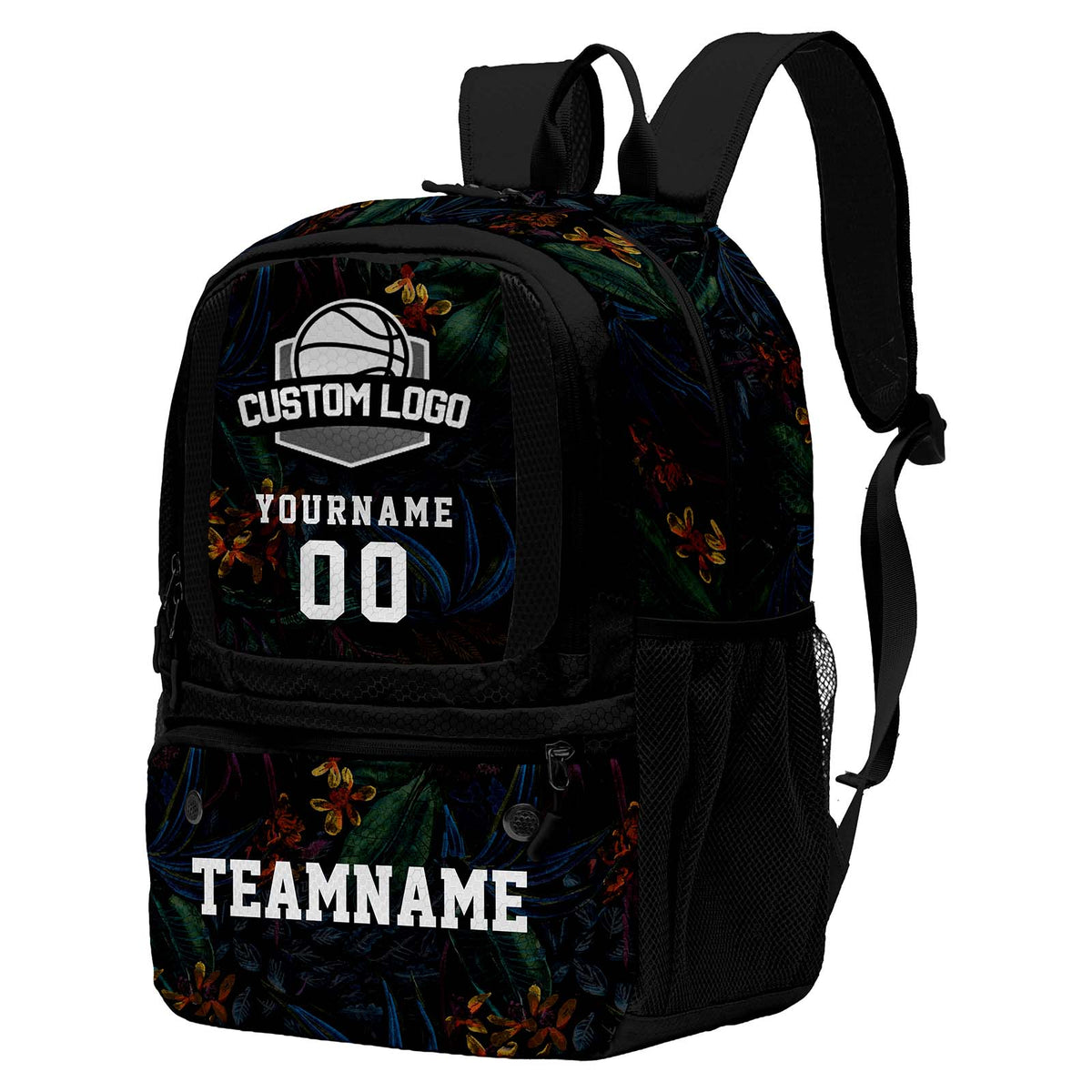 Custom Black Basketball Soccer Backpack Personalized Player Names - Numbers & Team Logo #150-BP-0914-0004