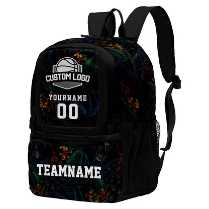 Custom Black Basketball Soccer Backpack Personalized Player Names - Numbers & Team Logo #150-BP-0914-0004