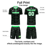 Custom Black Green Soccer Uniform Jersey Kids Adults Personalized Set Jersey Shirt