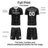 Custom Black Grey Soccer Uniform Jersey Kids Adults Personalized Set Jersey Shirt