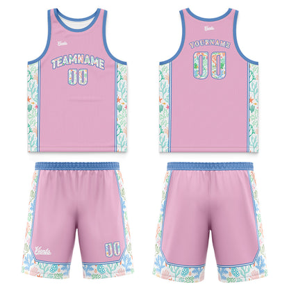 Custom Pink Wide Shoulder Basketball Jersey, Breathable Mesh Team Uniform for Adult & Yout